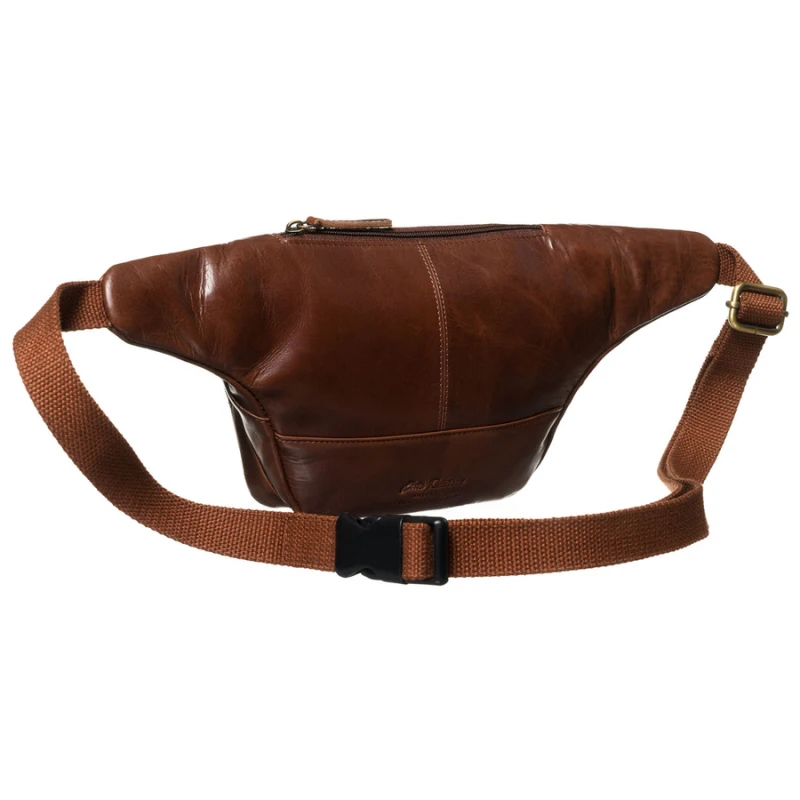 Skórzana nerka męska w brązowym kolorze z kieszeniami i etui na klucze - Peterson