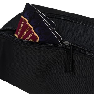 Czarna saszetka męska, jednokomorowa z trzema dodatkowymi kieszeniami - Peterson