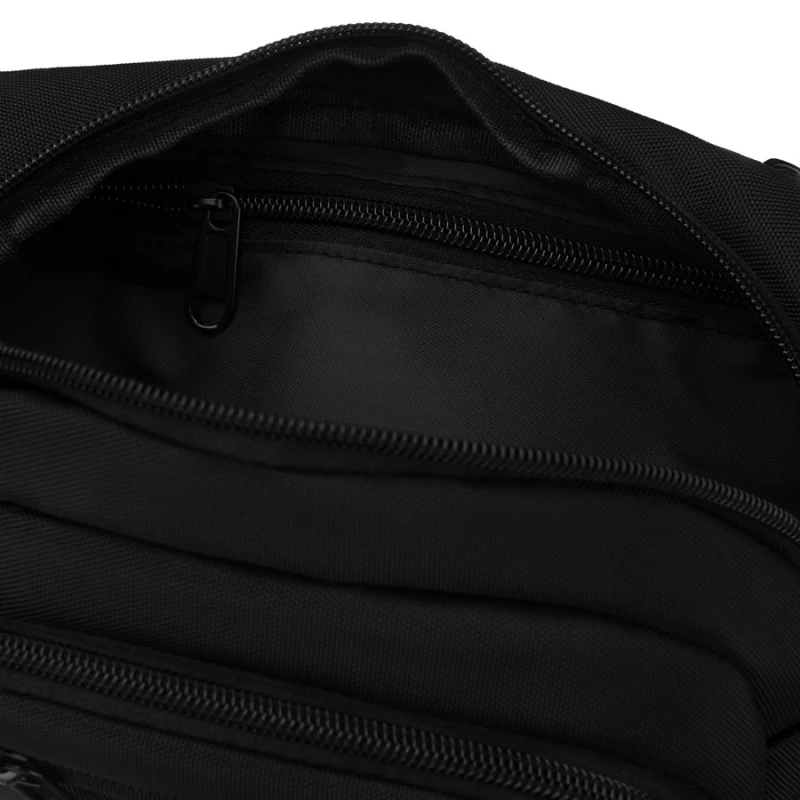 Czarna saszetka męska, jednokomorowa z czterema dodatkowymi kieszeniami, wykonana z cordury - Peterson