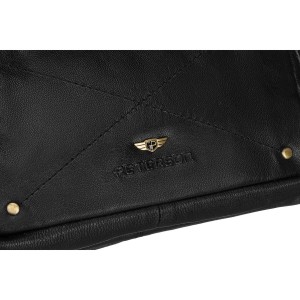 Biodrowa nerka męska w czarnym kolorze wykonana ze skóry naturalnej - Peterson