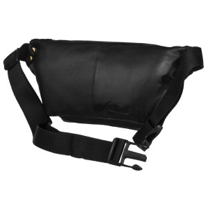 Skórzana nerka męska w czarnym kolorze zamykana na suwak - Peterson