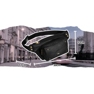 Skórzana nerka męska w czarnym kolorze zamykana na suwak - Peterson