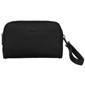 Elegancka nerka męska z poliestru i skóry ekologicznej w czarnym kolorze - Peterson