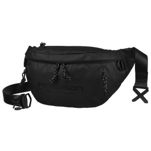 Duża nerka męska z materiału syntetycznego w czarnym kolorze - Peterson