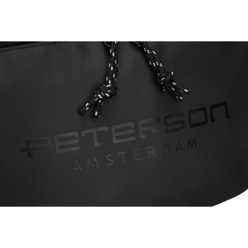 Duża nerka męska z materiału syntetycznego w czarnym kolorze - Peterson