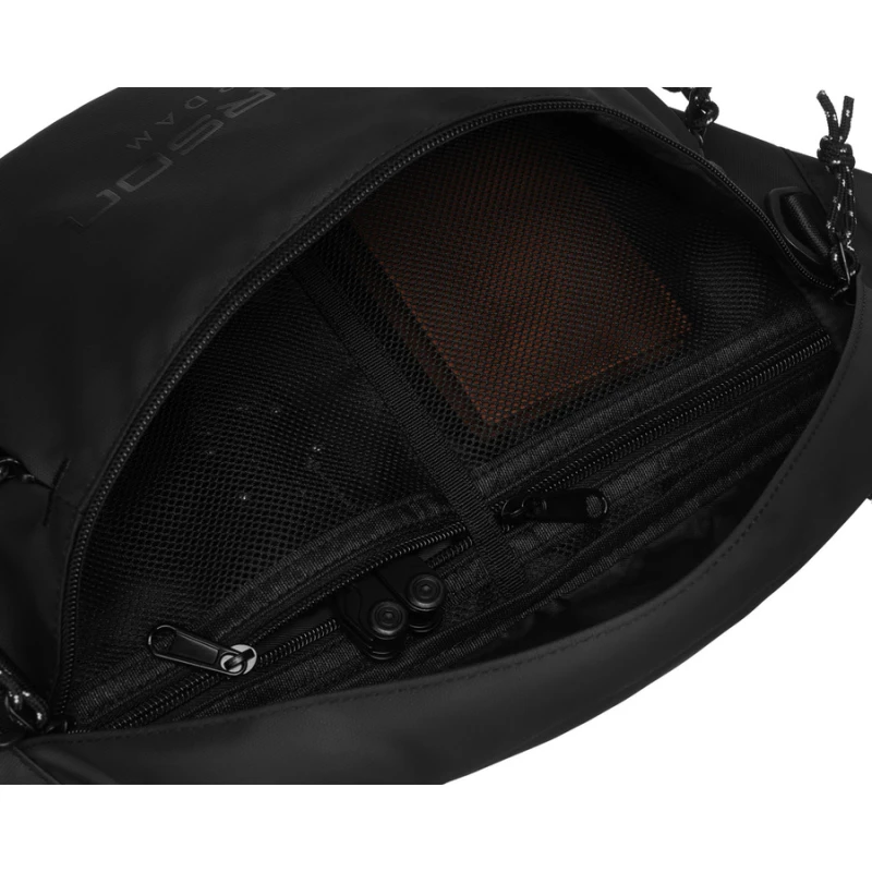 Duża nerka męska z materiału syntetycznego w czarnym kolorze - Peterson