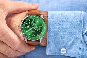 Zegarek Męski Giewont Chronograph Sapphire Brązowo Zielony GW3520-A6