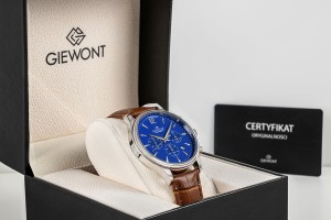 Zegarek Męski Giewont Chronograph Sapphire Brązowo Niebieski GW6310-A5