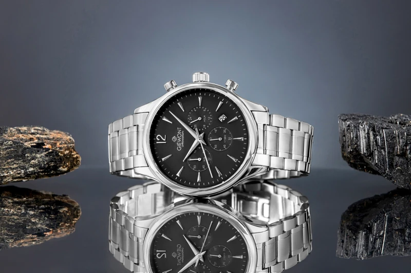 Zegarek Męski Giewont Chronograph Sapphire Srebrny GW6310-B2