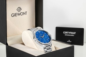 Zegarek Męski Giewont Chronograph Sapphire Srebrno Niebieski GW6310-B3