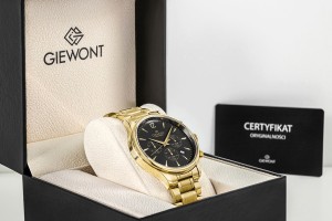 Zegarek Męski Giewont Chronograph Sapphire Złoto Czarny GW6310-B4