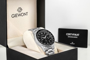 Zegarek Męski Giewont Chronograph Sapphire Srebrno Czarny GW3520-B2