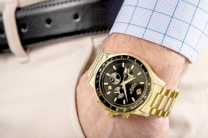 Zegarek Męski Giewont Chronograph Sapphire Złoto Czarny GW3520-B4