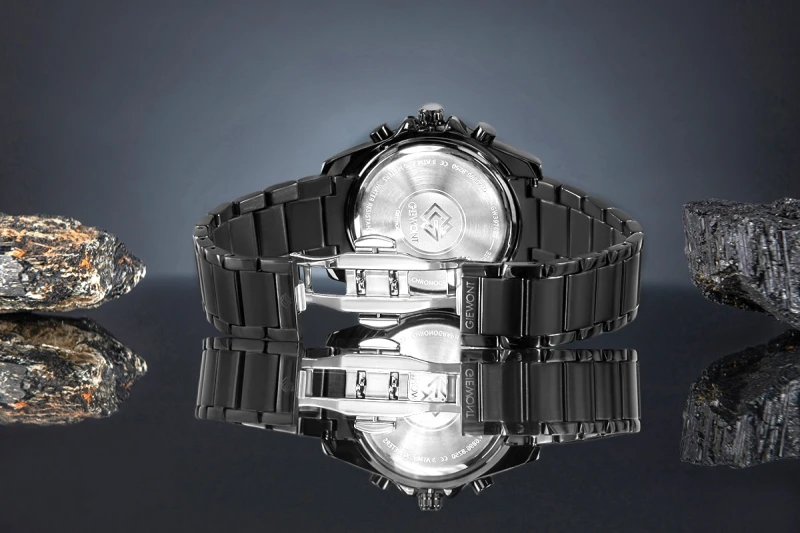 Zegarek Męski Giewont Chronograph Sapphire Czarny GW3970-B4