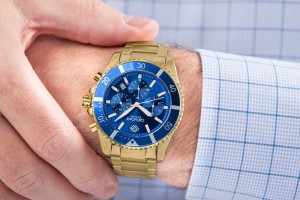 Zegarek Męski Giewont Chronograph Sapphire Złoto Niebieski GW3970-B6