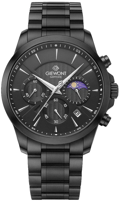 Zegarek Męski Giewont Chronograph Sapphire Czarny GW9460-B1