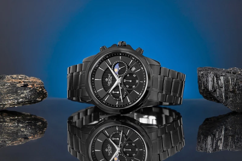 Zegarek Męski Giewont Chronograph Sapphire Czarny GW9460-B1