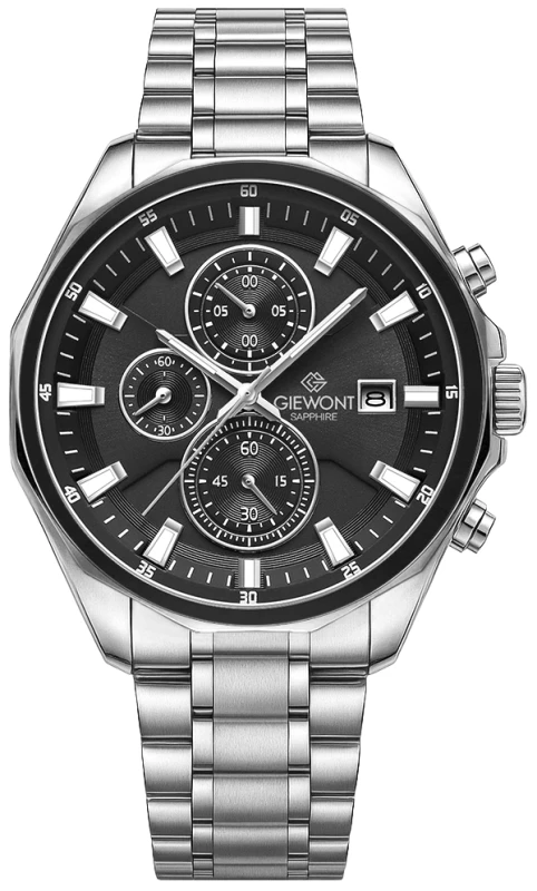 Zegarek Męski Giewont Chronograph Sapphire Srebrny GW7290-B2