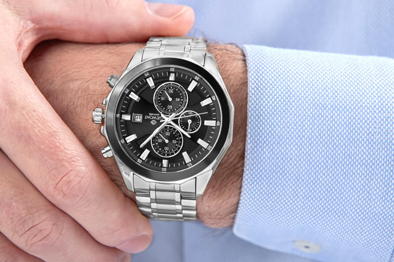 Zegarek Męski Giewont Chronograph Sapphire Srebrny GW7290-B2