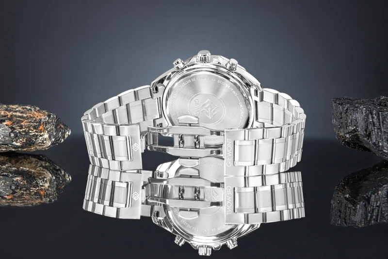 Zegarek Męski Giewont Chronograph Sapphire Srebrny GW7290-B2