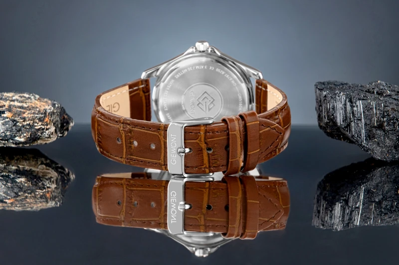 Zegarek Męski Giewont Elegance Sapphire Brązowo Niebieski GW5160-A7