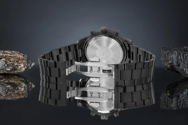 Zegarek Męski Giewont Chronograph Sapphire Czarny GW4580-B1