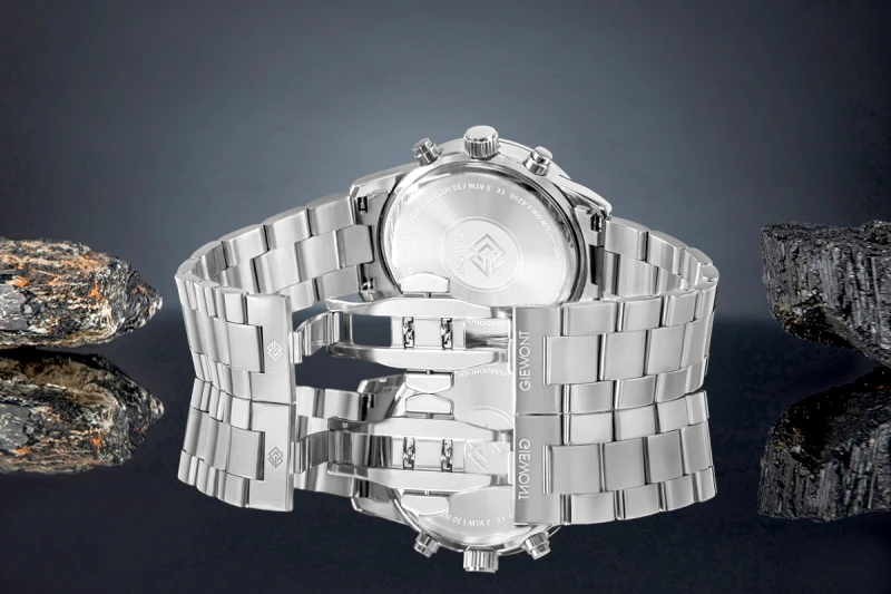 Zegarek Męski Giewont Chronograph Sapphire Srebrny GW4580-B2