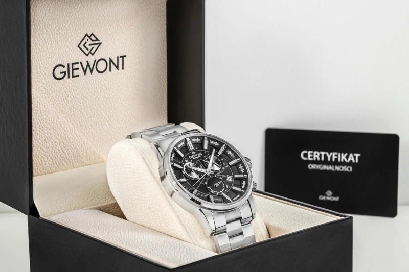 Zegarek Męski Giewont Chronograph Sapphire Srebrny GW4580-B2
