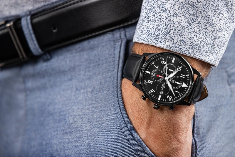 Zegarek Męski Giewont Chronograph Sapphire Czarny GW5630-A1