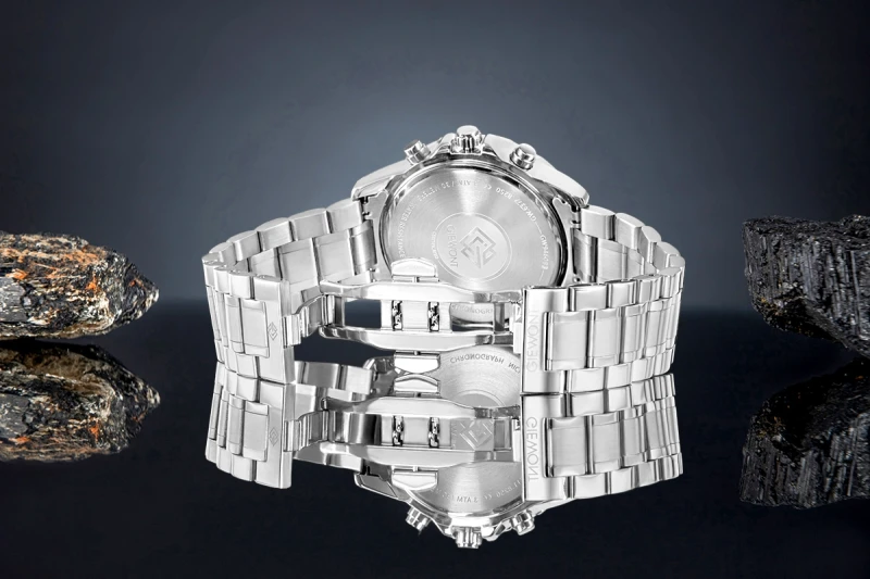 Zegarek Męski Giewont Chronograph Sapphire Srebrno Niebieski GW9460-B3