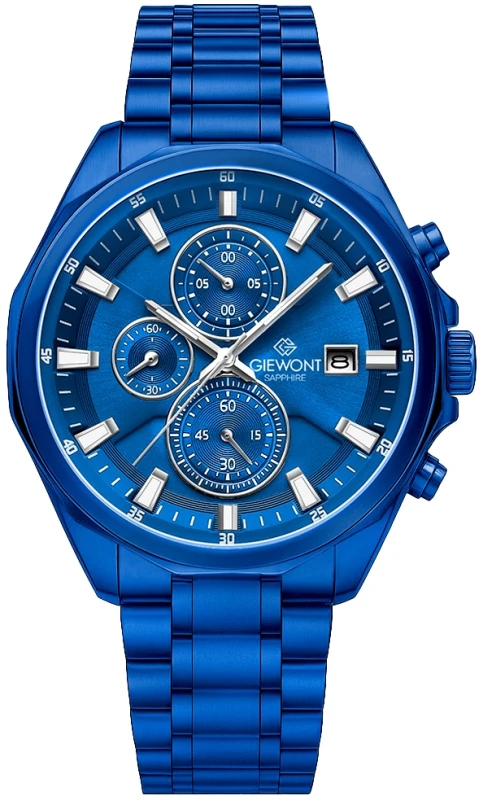 Zegarek Męski Giewont Chronograph Sapphire Niebieski GW7290-B5