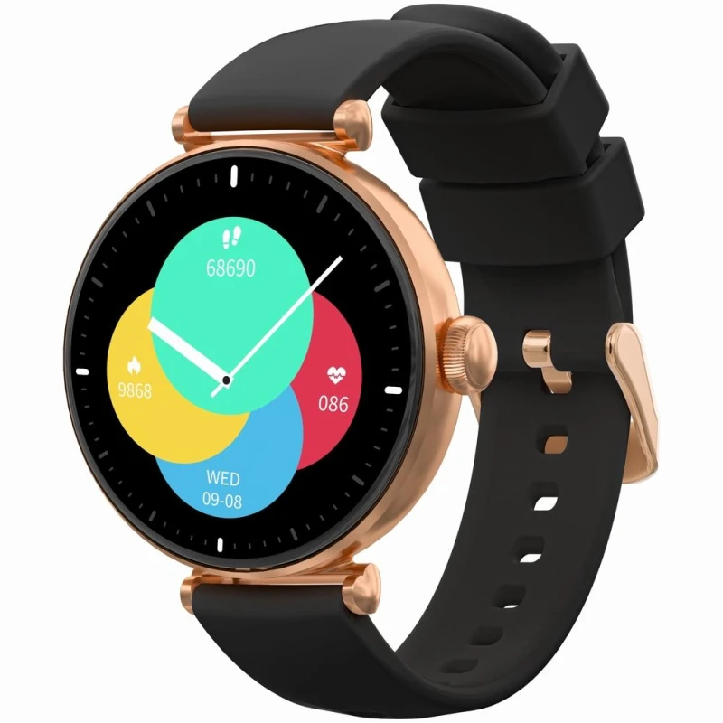 Smartwatch Gravity Różowe Złoto Czarny 2 Paski GT26-6