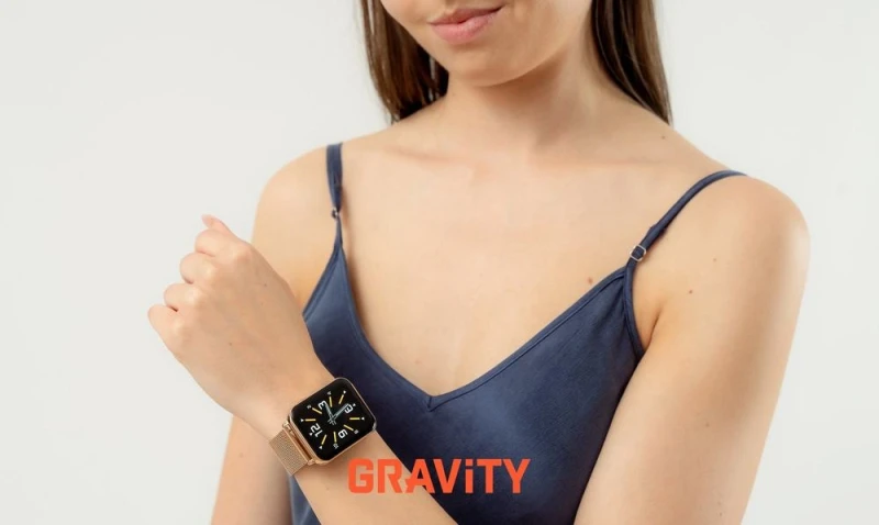 Smartwatch Gravity Różowe Złoto Bordowy 2 Paski GT17-6