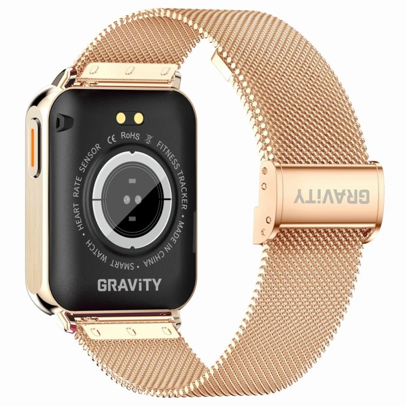 Smartwatch Gravity Różowe Złoto Bordowy 2 Paski GT17-6