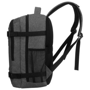 Podróżny plecak z poliestru w szarym kolorze, wyposażony w dopinany pasek - Peterson