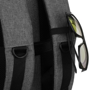 Podróżny plecak z poliestru w szarym kolorze, wyposażony w dopinany pasek - Peterson