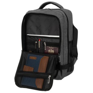 Plecak Peterson otwierany jak walizka – pojemna komora główna z pasami zabezpieczającymi