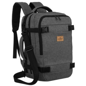 Podróżny plecak Peterson szary z poliestru – bagaż podręczny do samolotu, widok z przodu