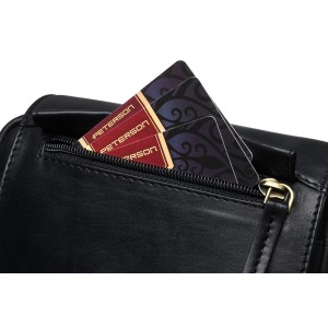 Skórzana, czarna torba męska na ramię zamykana suwakiem i klipsem magnetycznym - Peterson