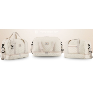 Sportowa, treningowa torba w beżowym kolorze wykonana z poliestru - Peterson