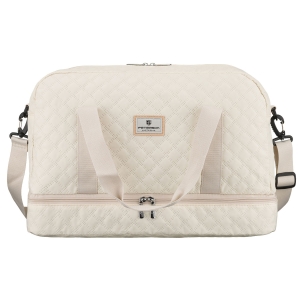 Sportowa, treningowa torba w beżowym kolorze wykonana z poliestru - Peterson