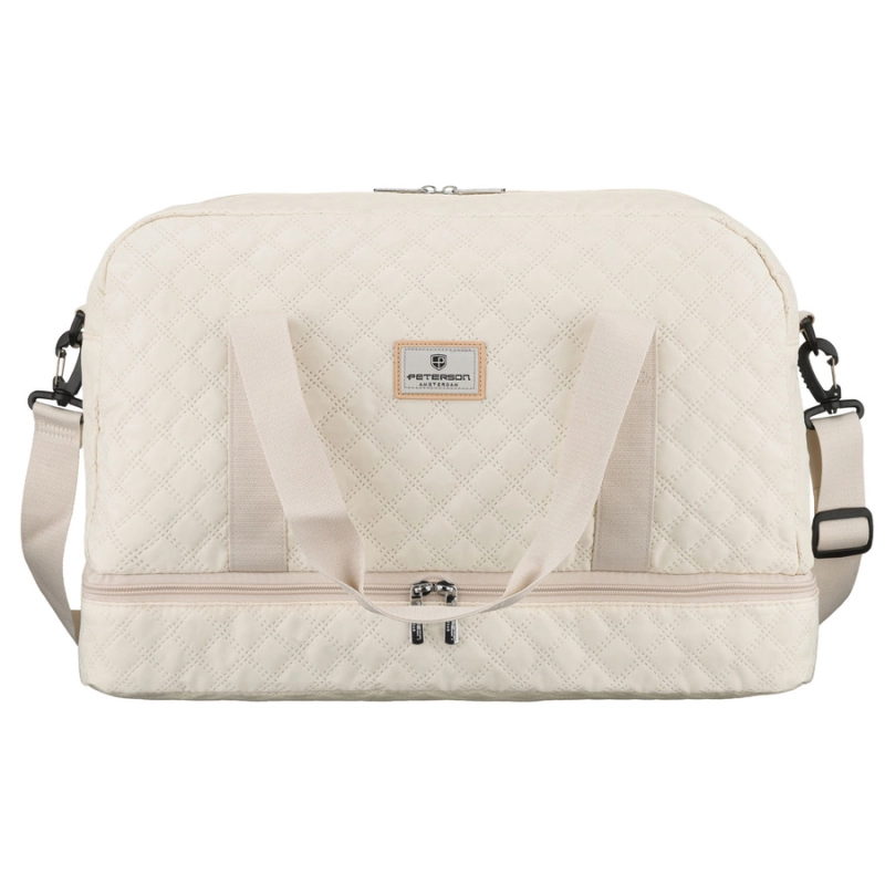 Sportowa, treningowa torba w beżowym kolorze wykonana z poliestru - Peterson