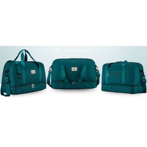 Dwukomorowa torba treningowa Peterson – oddzielna dolna komora na buty i mokrą odzież, zielona