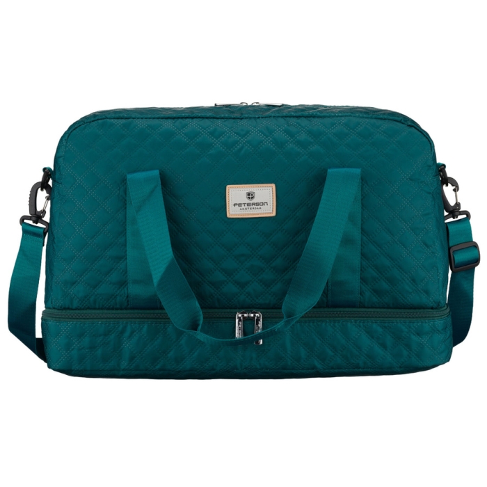 Zielona, treningowa torba wykonana z poliestru, dwukomorowa - Peterson