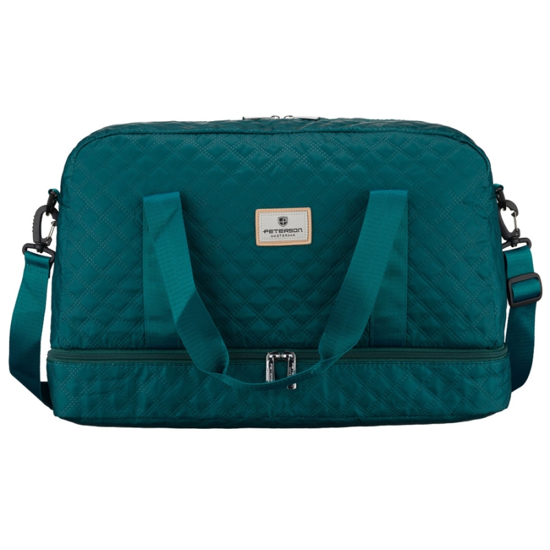 Zielona, treningowa torba wykonana z poliestru, dwukomorowa - Peterson