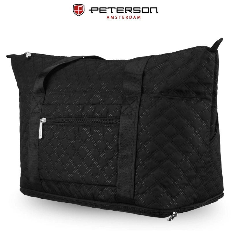 Czarna, treningowa torba wykonana z poliestru, jednokomorowa - Peterson