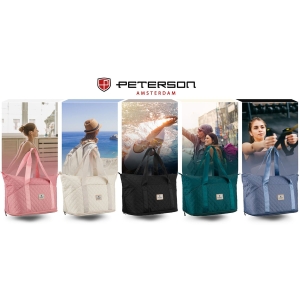 Treningowa torba wykonana z poliestru w różowym kolorze, zawieszona na wygodnych uchwytach - Peterson