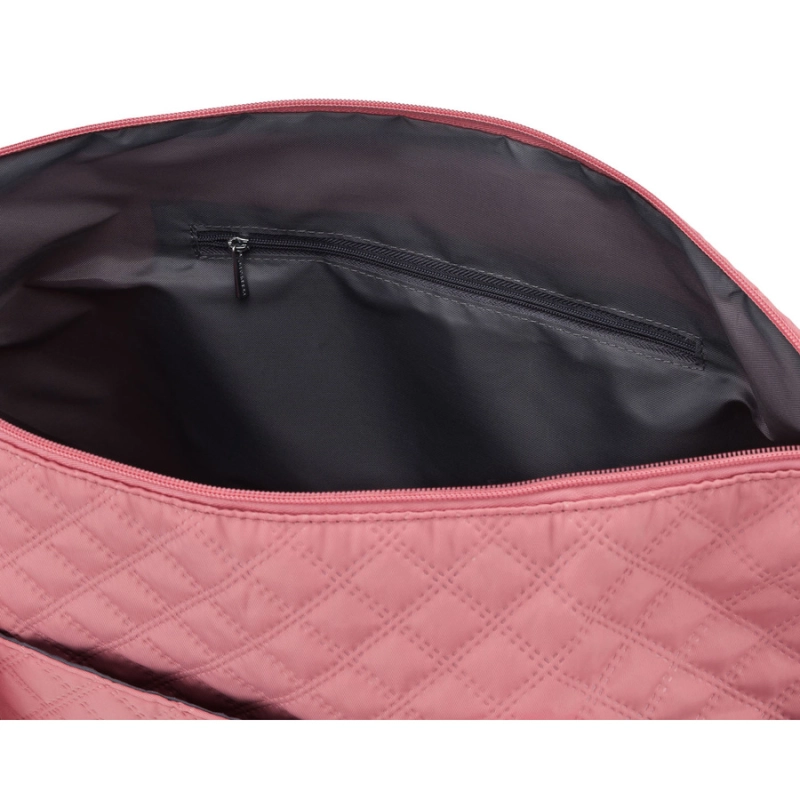 Treningowa torba wykonana z poliestru w różowym kolorze, zawieszona na wygodnych uchwytach - Peterson