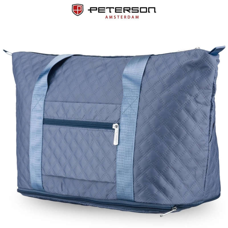 Tylna kieszeń na suwak w niebieskiej torbie Peterson – bezpieczne miejsce na dokumenty