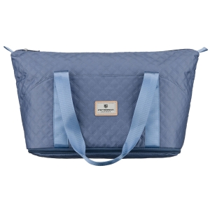 Treningowa torba wykonana z poliestru w niebieskim kolorze, wyposażona w uchwyt na walizkę - Peterson